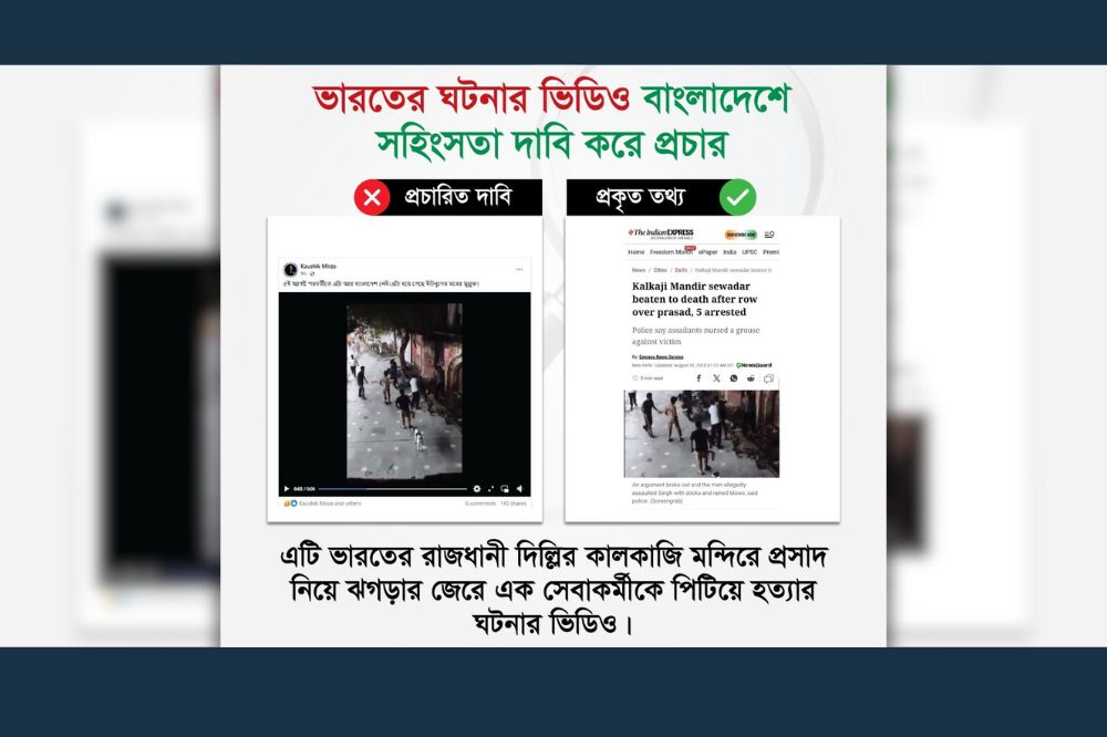 ভারতের ঘটনার ভিডিও বাংলাদেশে সহিংসতা দাবি করে প্রচার